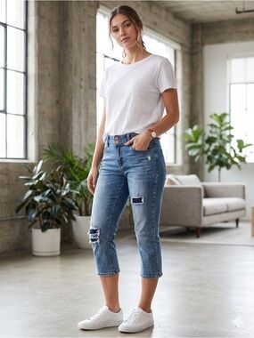 !it jeans Distressed Blue Cropped Women’s Jeans